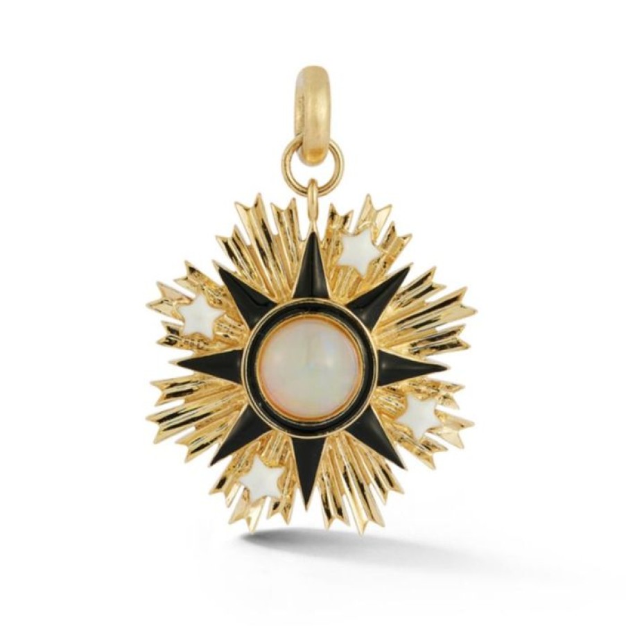 Jewelry STORROW | 14K Gold Opal & Enamel Emblem Rosa Charm