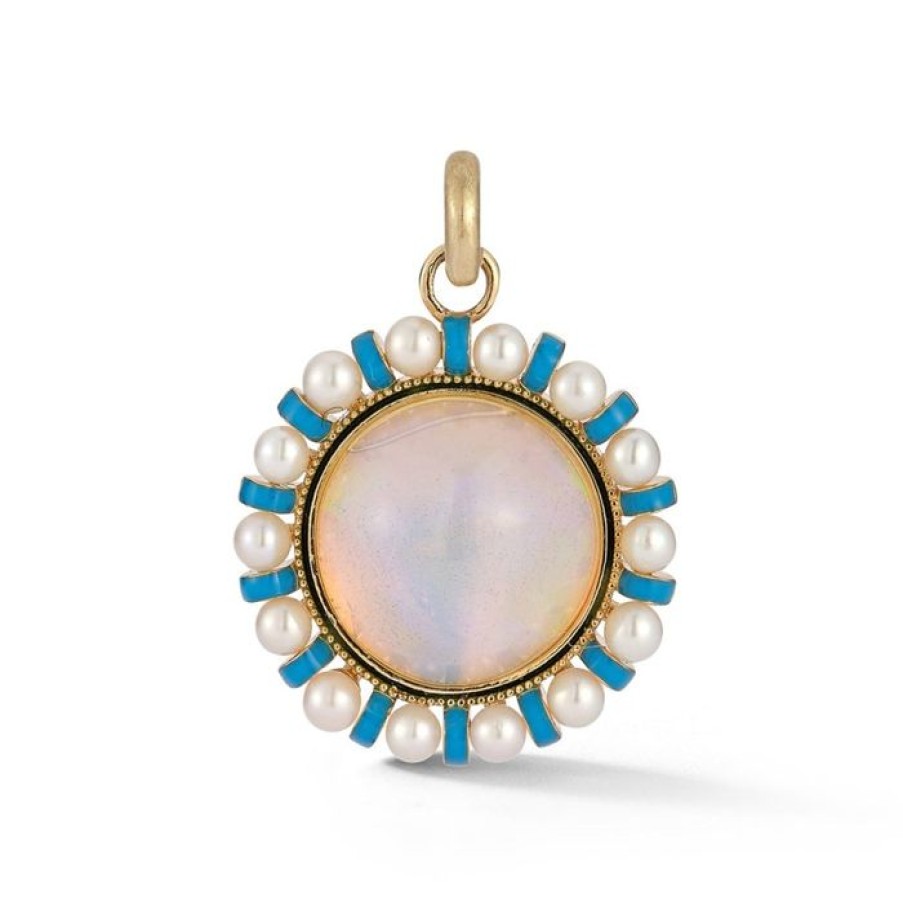 Jewelry STORROW | 14K Gold Opal Pearl & Enamel Libby Charm