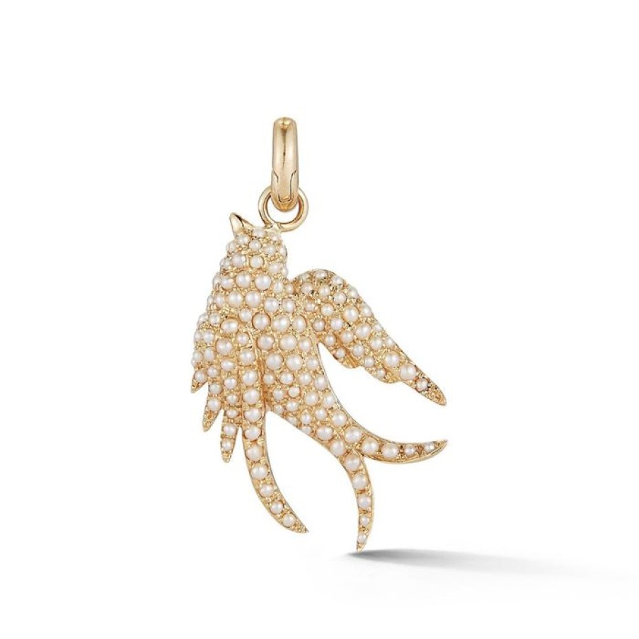 Jewelry STORROW | 14K Gold & Pearl Birdie Charm