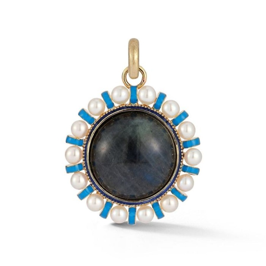 Jewelry STORROW | 14K Gold Labradorite Pearl & Enamel Libby Charm