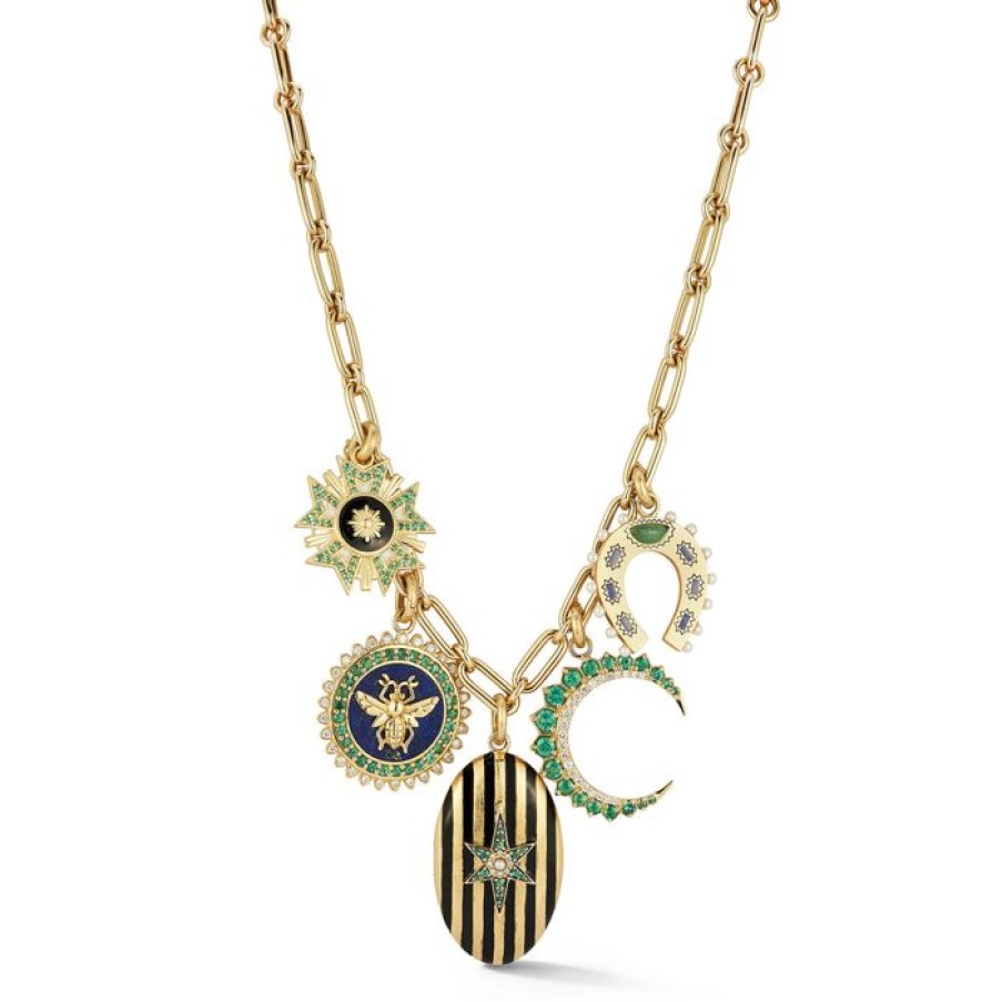 Jewelry STORROW | 14K Florence, Minnie & Lillian Locket Multi-Charm Necklace